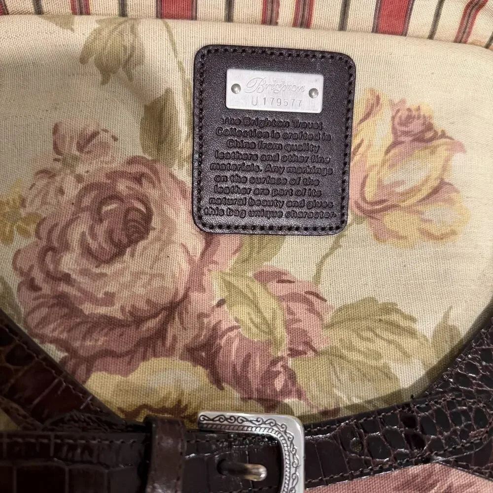Vtg Brighton Croc Brown 16